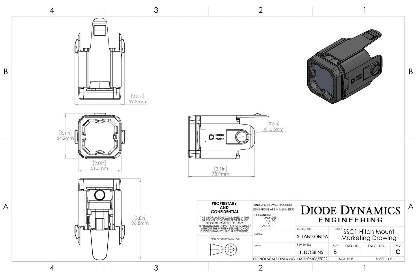 Diode Dynamics HitchMount LED Pod Reverse Kit For 2021-2024 Ford Bronco