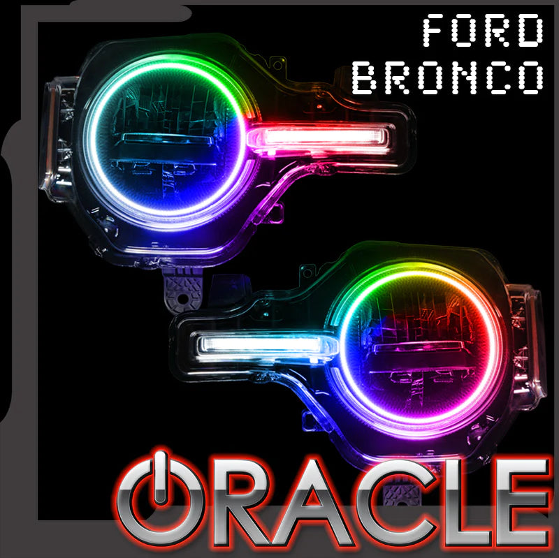 ORACLE LIGHTING 2021-2024 FORD BRONCO COLORSHIFT HEADLIGHT HALO KIT W/DRL BAR - BASE HEADLIGHTS Current price$230.95