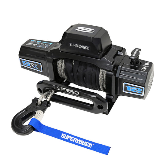 Superwinch SX12SR 12000 lb 12V DC Winch with Synthetic Rope Midnight Black
