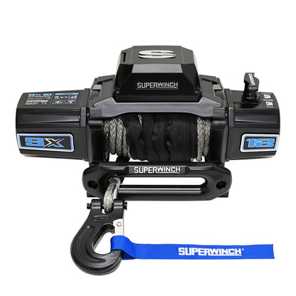 Superwinch SX12SR 12000 lb 12V DC Winch with Synthetic Rope Midnight Black