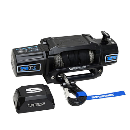 Superwinch SX12SR 12000 lb 12V DC Winch with Synthetic Rope Midnight Black